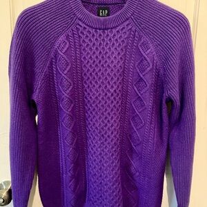 GAP Men's Vibrant Purple Crewneck Sweater